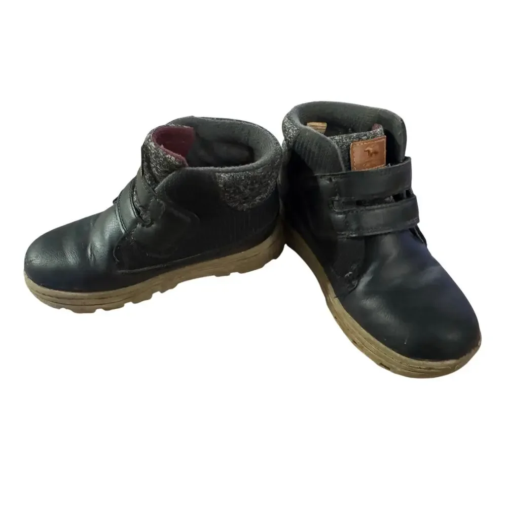 Carter’s Toddler Boys Black Ankle Boots Hook & Loop Velcro Size 11 Winter